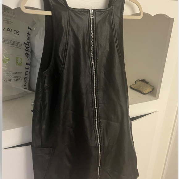 Maeve Anthropologie Faux Leather Shift Dress Black - Picture 2 of 10